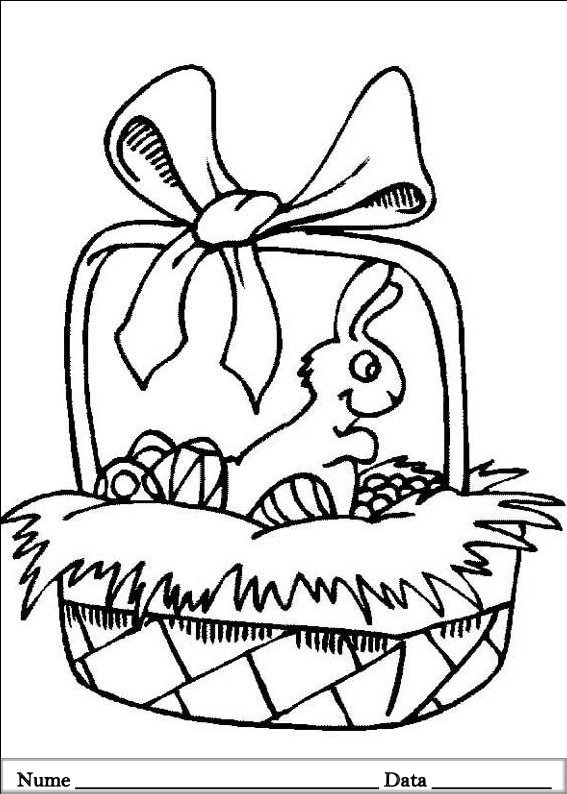 desene de colorat planse iepurasi de pasti